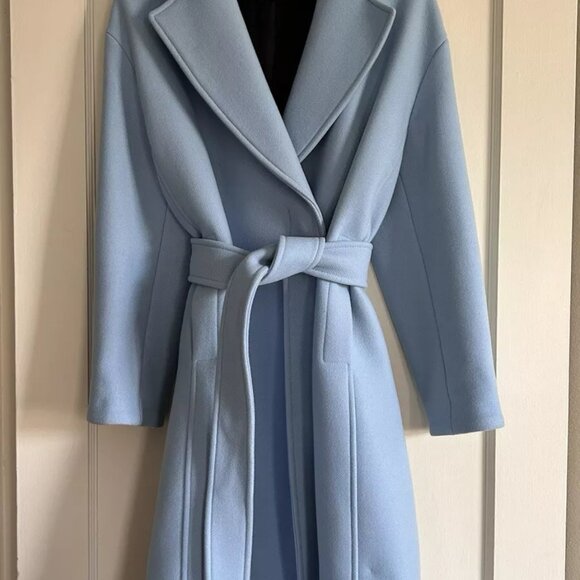 Zara Premium Collection Sky Blue Oversize Wool Blend Coat XS-M - Picture 1 of 8